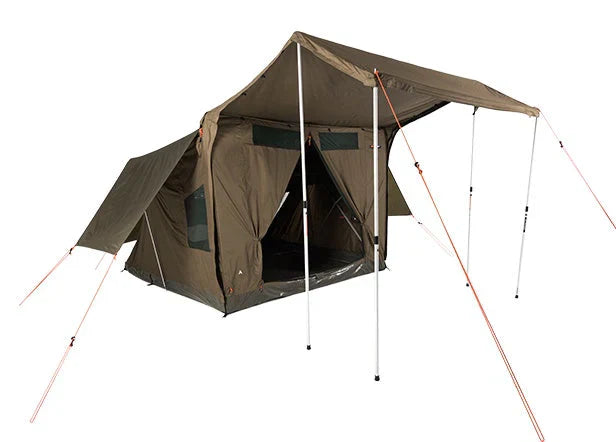 Oztent RV5 Plus 2.6 x 2.6m tent with awning and SkyMesh skylight.