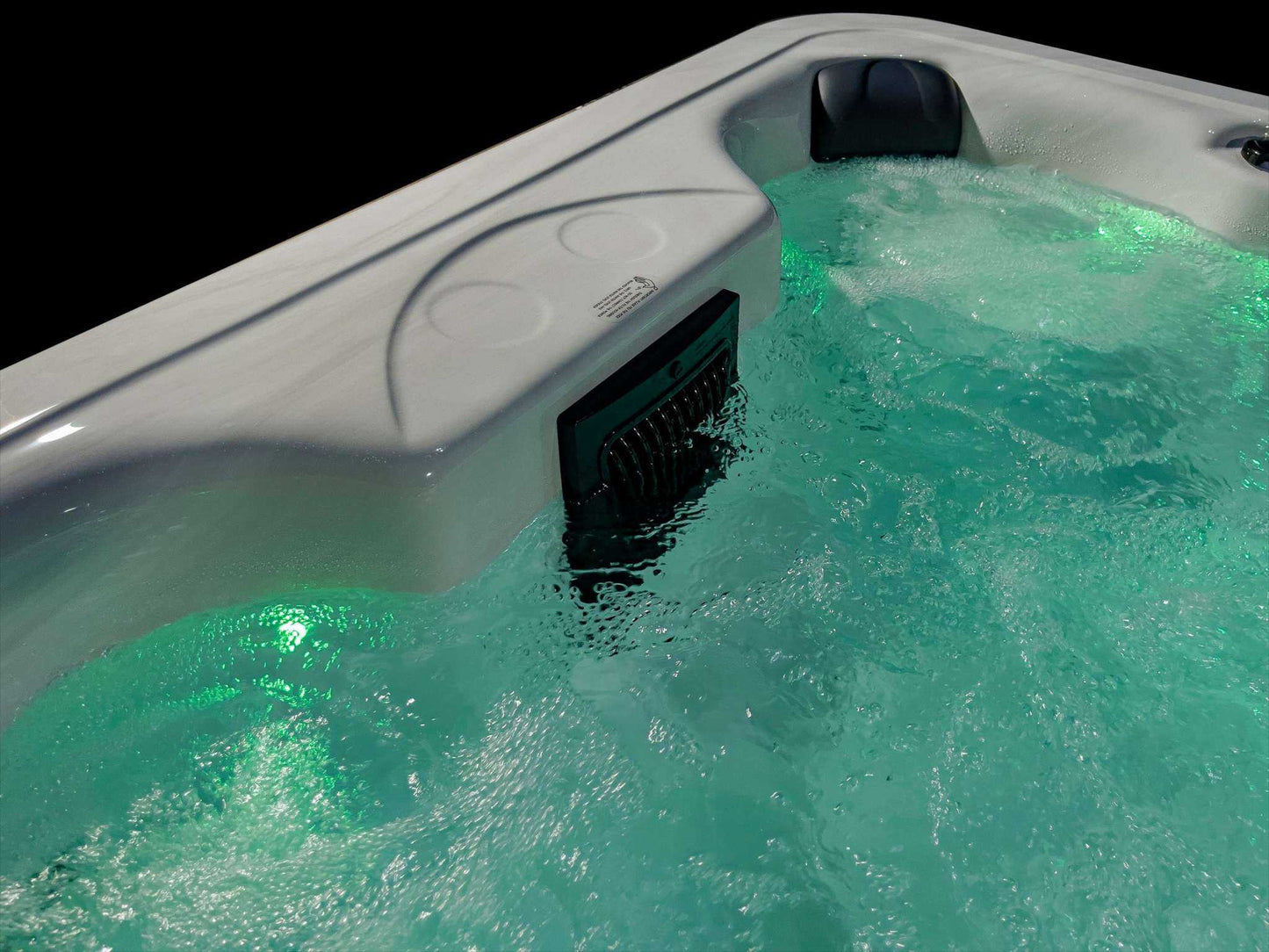 Sensation Bliss 3 All Seater Spa Pool with hydrotherapy jets and LED lighting.