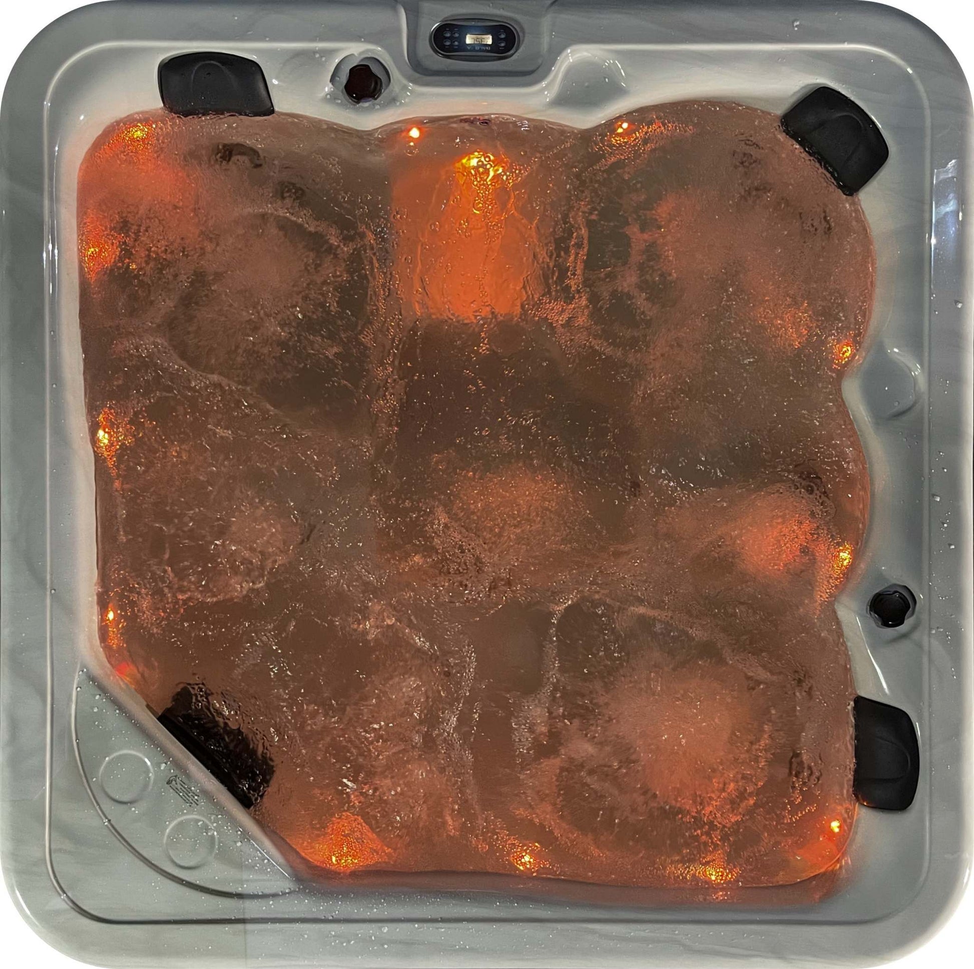 Sensation Bliss 2 Spa Pool with LED lights and hydrotherapy jets.