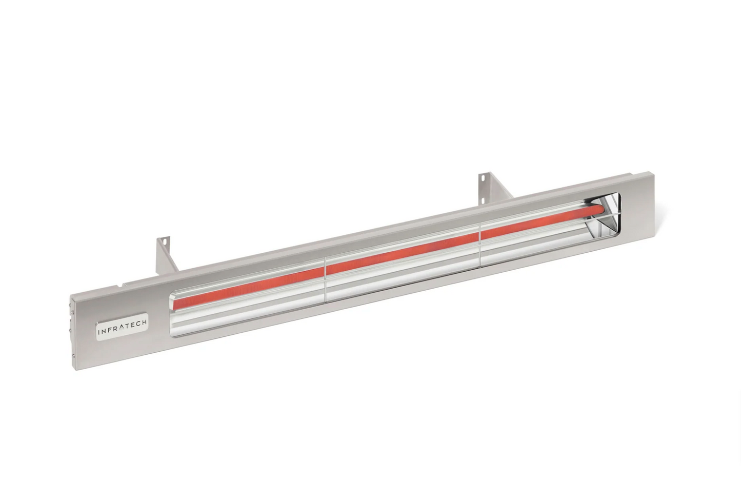 Infratech SL24 2.4kW Heater in brushed stainless for outdoor use, featuring anodized aluminum housing.