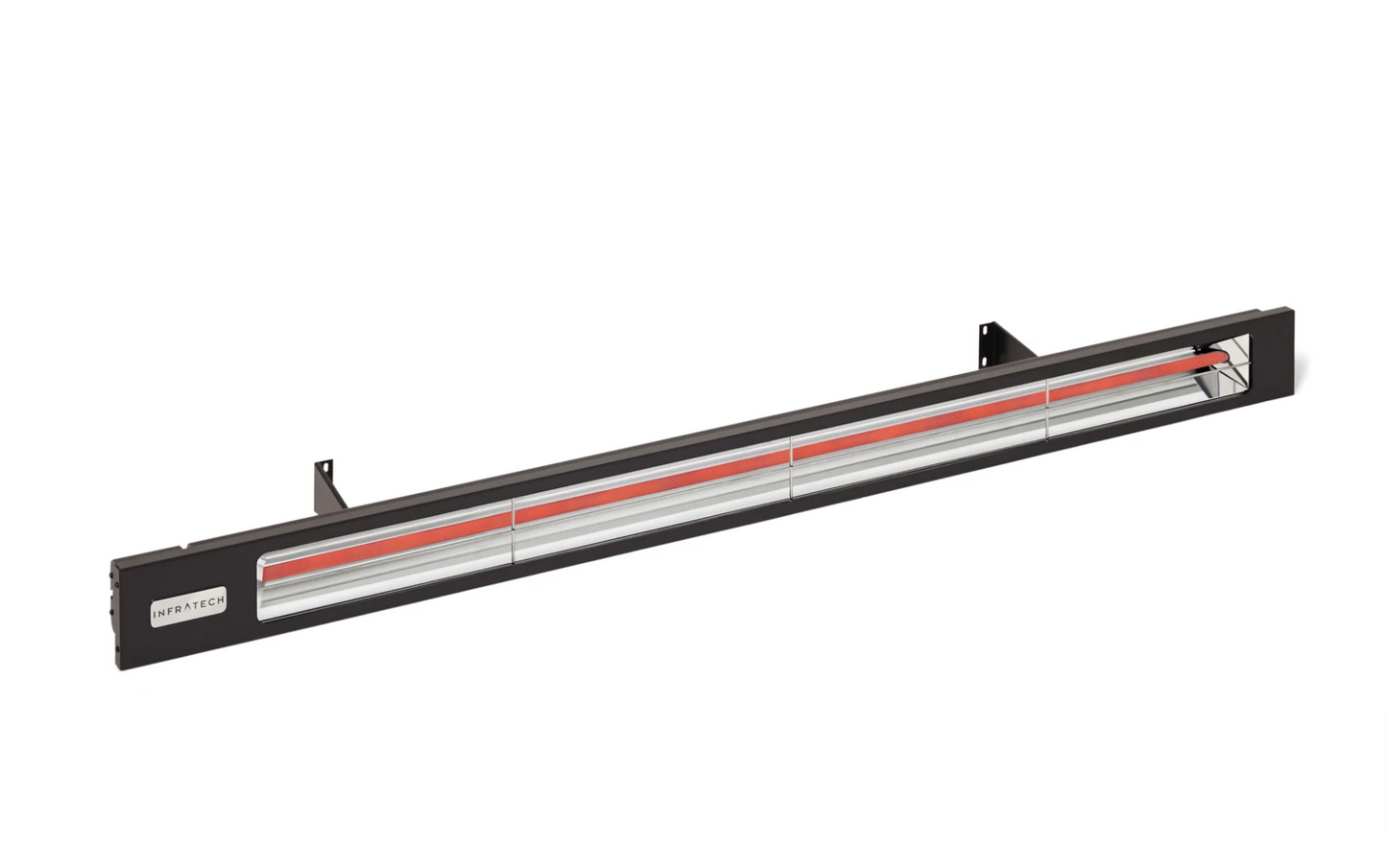 Infratech SL30 3kW Heater Black Shadow with matte black aluminum housing; ideal for outdoor use.