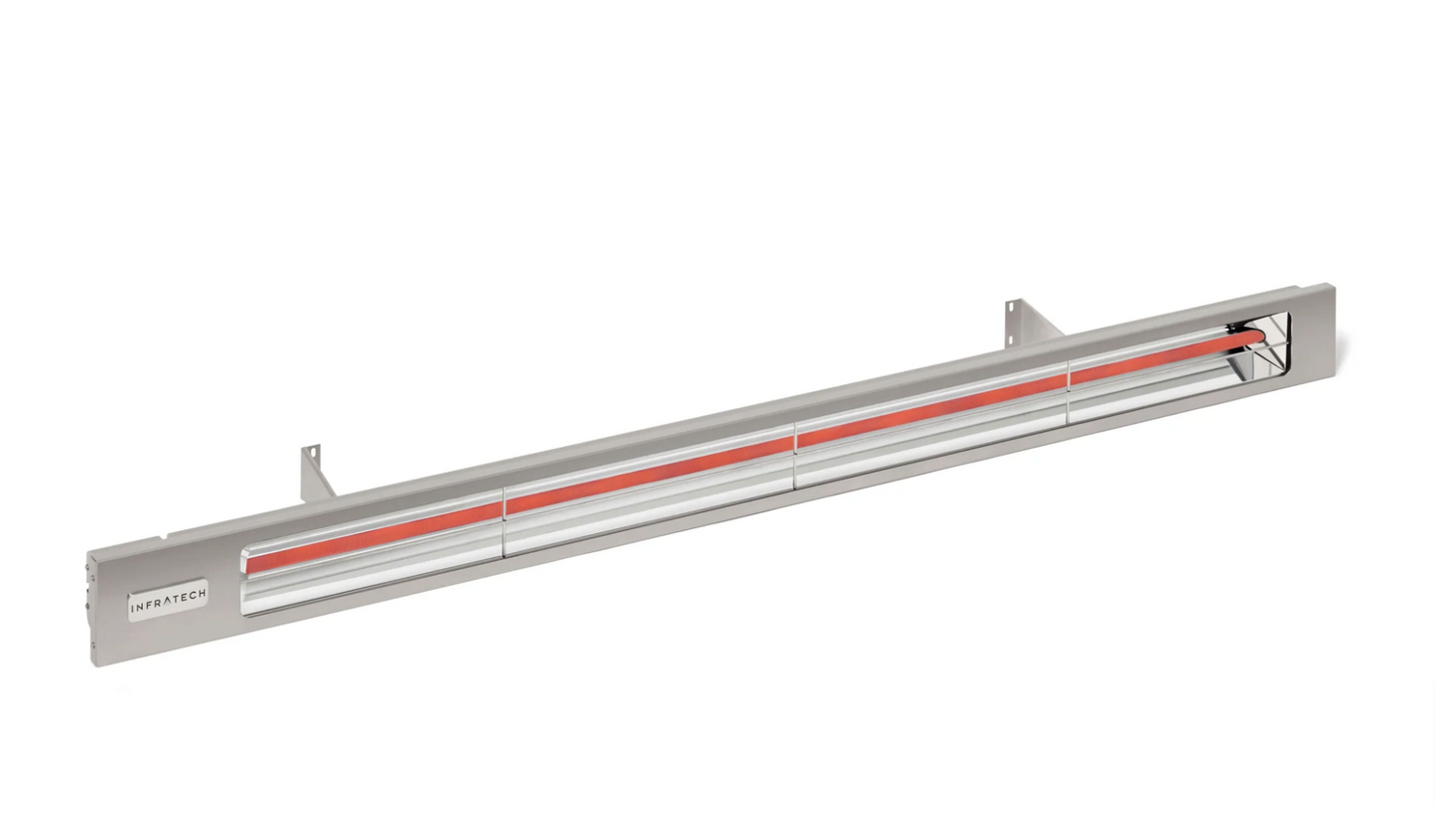 Infratech SL40 4kW brushed stainless heater, slim design for outdoor use.