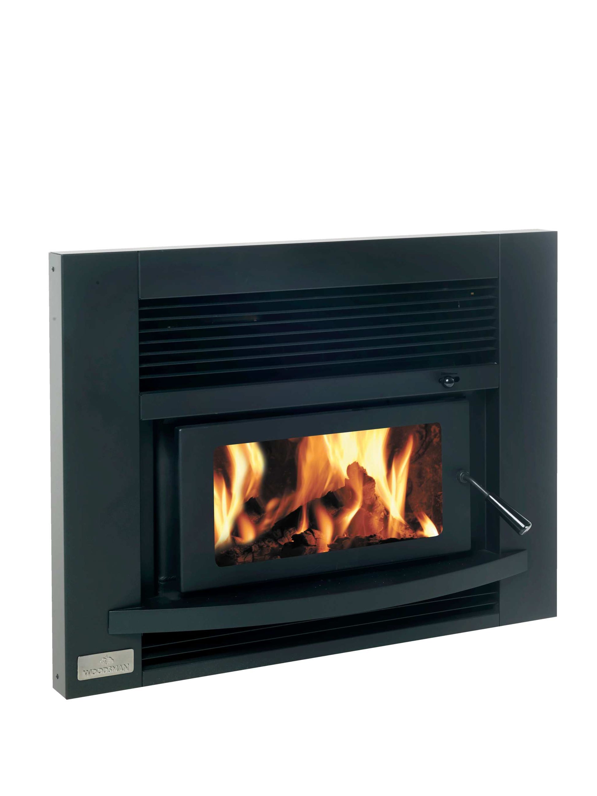 Woodsman Totara Insert Fire with 4.2m flue system, featuring modern design and high efficiency for sustainable heating.