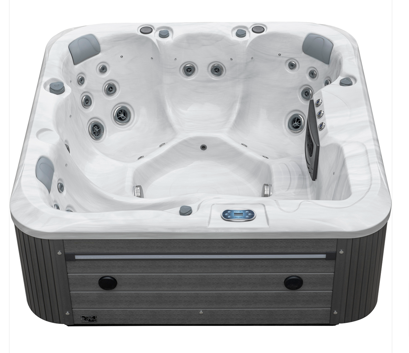 Sensation Oasis 6 person spa pool with ergonomic seating and advanced jet system for relaxation.