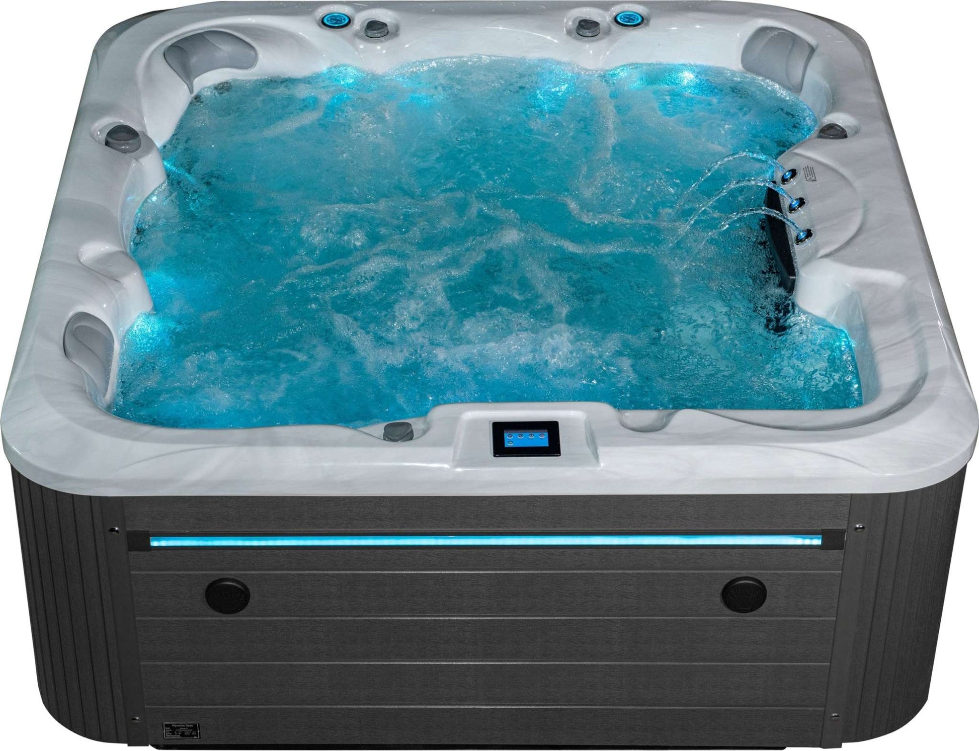 Sensation Retreat Spa Pool with modern design and advanced hydrotherapy jets, featuring LED lights and spacious seating.