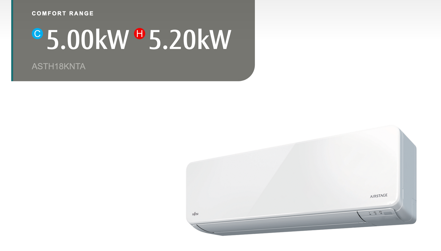 Fujitsu ASTH18KNTA 5.2kw air conditioner heat pump wall unit.