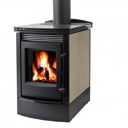 Firenzo Viking Wood Fire with 4.2m Flue System featuring modern design and efficient heating for homes over 150m².