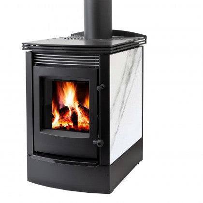 Firenzo Viking Wood Fire with 4.2m Flue System, modern design, efficient heating.