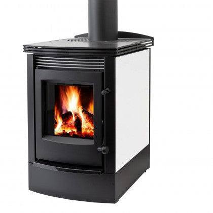 Firenzo Viking Wood Fire with Flue System featuring modern design and efficient heating.