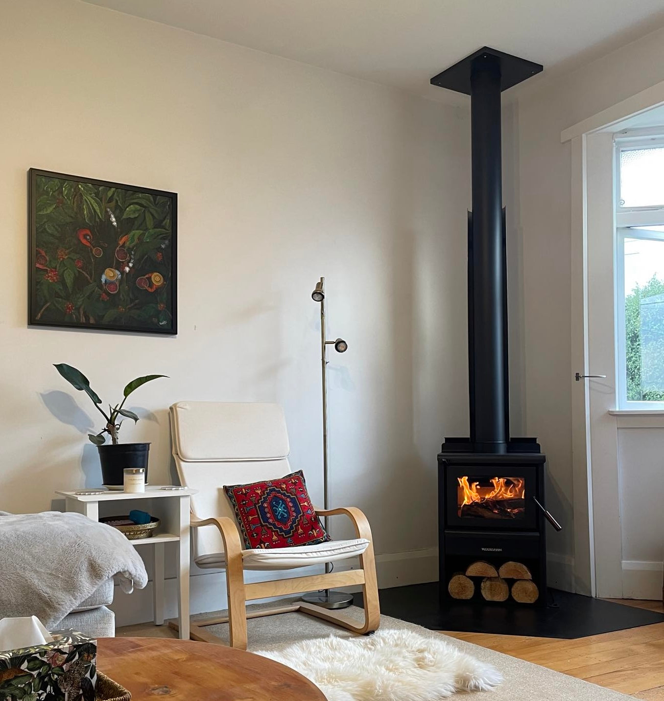 Woodsman Kanaku Wood Box Fire – ULEB Wood Burner + HeatSaver Flue | Yourstore