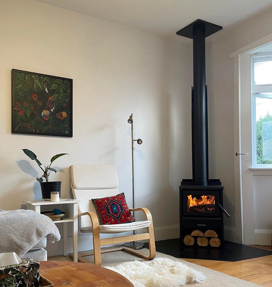 Woodsman Kanaku Wood Box – Rural Wood Burner + HeatSaver Flue | NZ Made