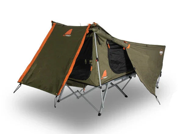 Oztent Bunker Pro Stretcher Bed, waterproof Ripstop canvas, integrated stretcher and tent.