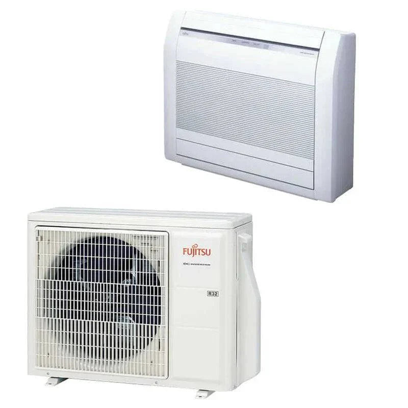 Fujitsu AGTG14KVCA 5.2kW floor console air conditioner and heat pump system.