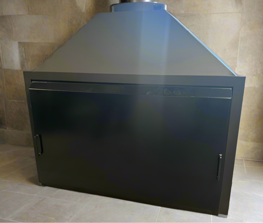 Onflame 1400 Outdoor Insert Wood Burning Open Fireplace & 1.5m Flue