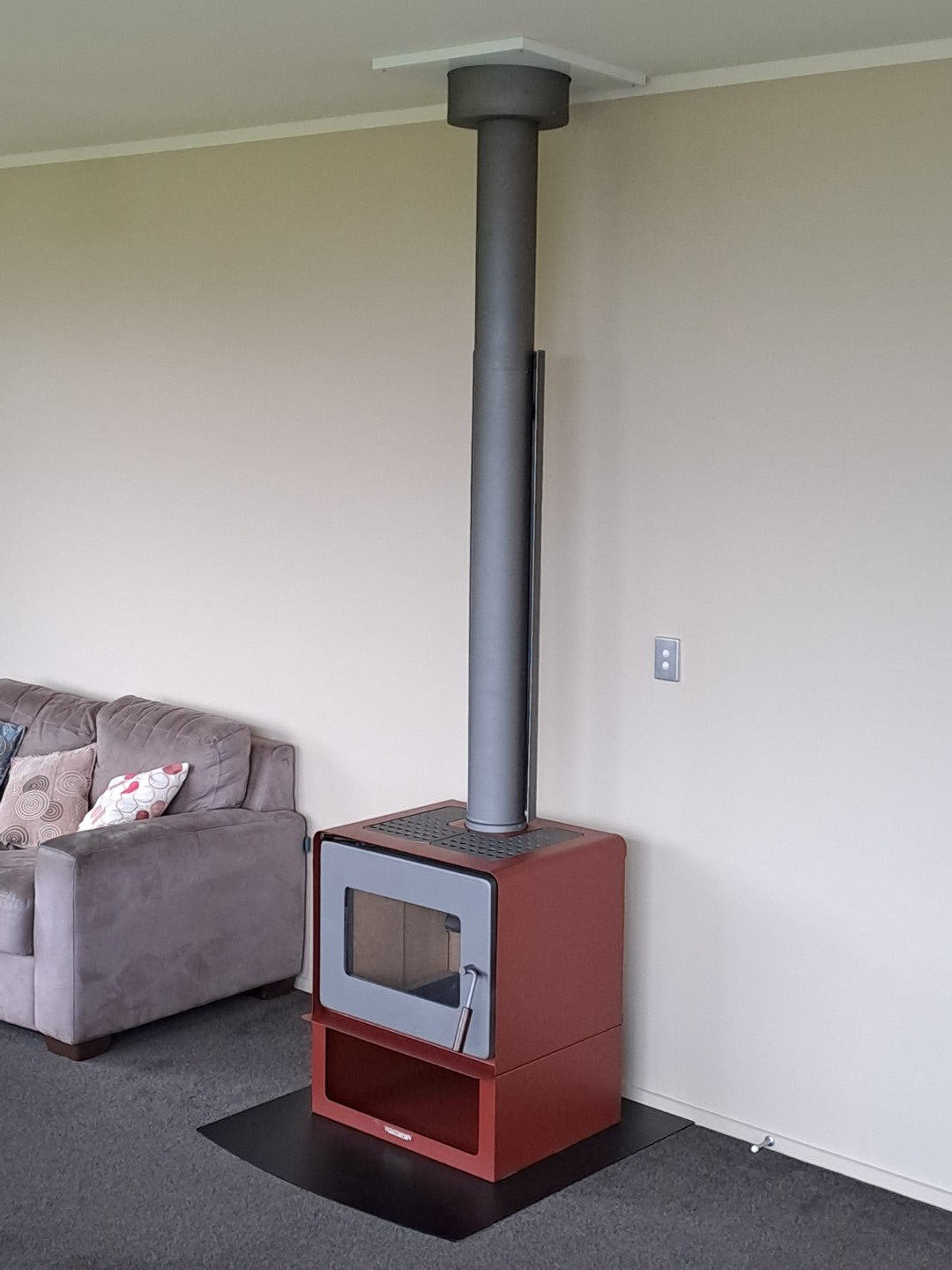 Woodsman Flare Wetback on Wood Box Base + HeatSaver Flue