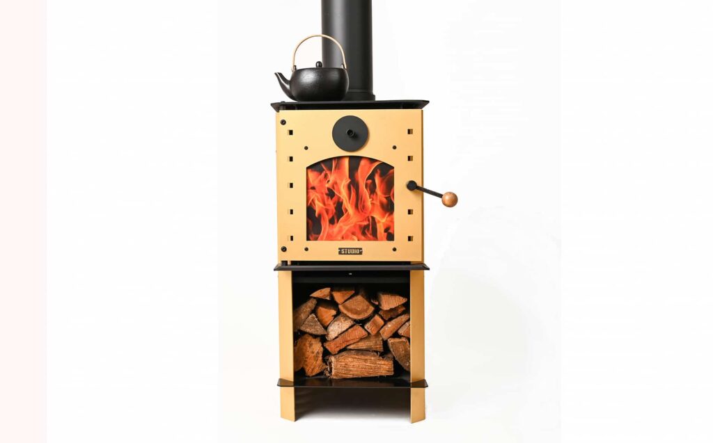 Warmington GOLD Studio Fire including 3.6m Warmington flue system and flue shield