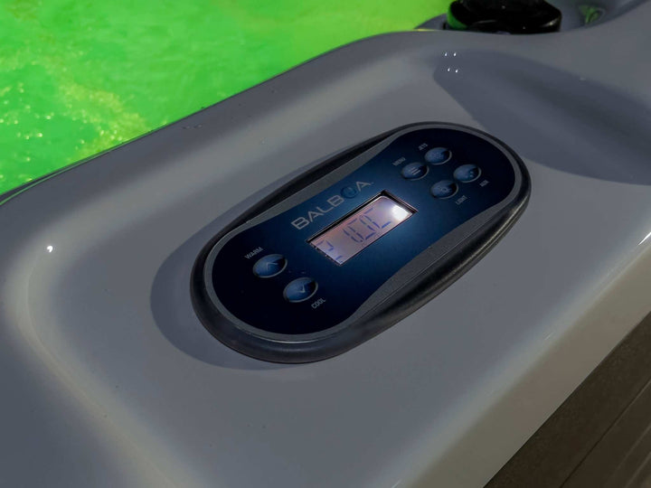 Balboa control panel on Sensation Bliss 1 Spa Pool with LED lighting.