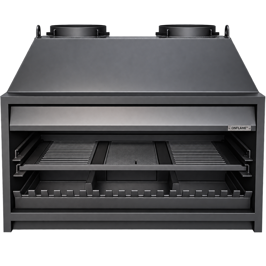 Onflame 1800 Insert Open Fireplace + 1.5m Twin Flue