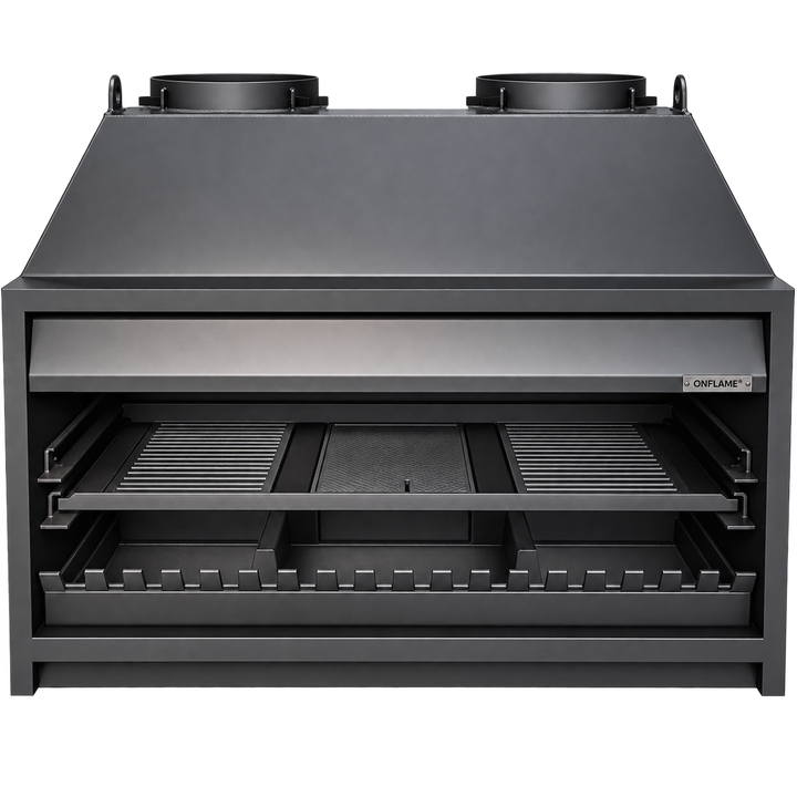 Onflame 1800 Insert Open Fireplace + 1.5m Twin Flue