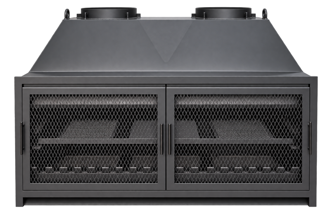 Onflame 1800 Insert Open Fireplace + 1.5m Twin Flue