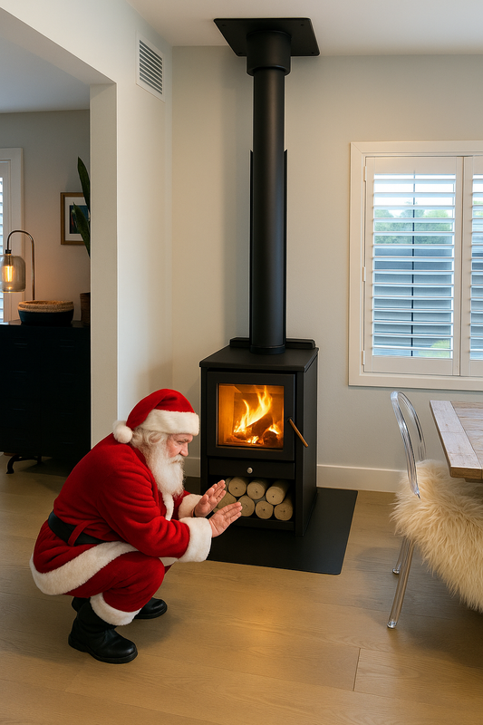 Woodsman Serene ULEB Wood Box Fire + 4.2m HeatSaver Flue