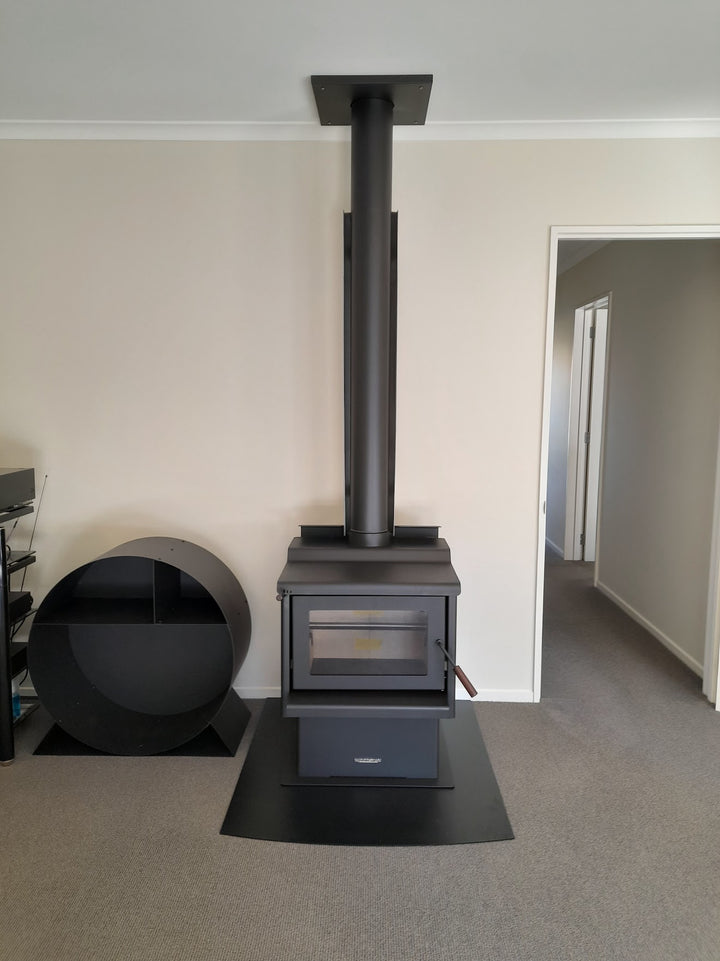 Woodsman Coleridge Rural Version Pedestal Fire with 4.2m HeatSaver Flue | NZ Made