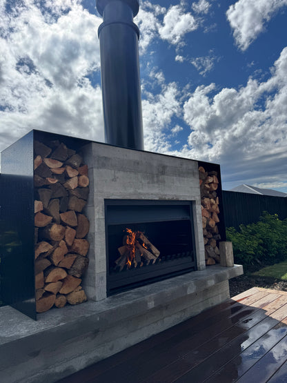 Onflame 1200 Insert BBQ Fireplace + 1.5m Flue System