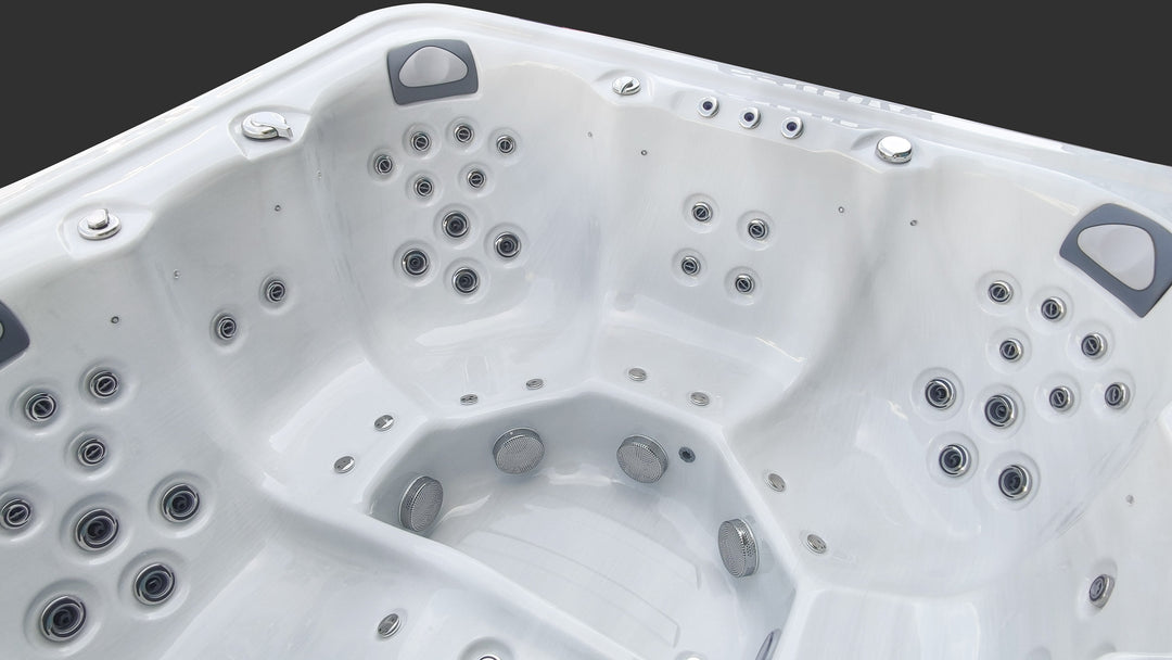 Sensation Euphoria 5.9m Pro Swim Spa interior with hydrotherapy jets and ergonomic seating layout.