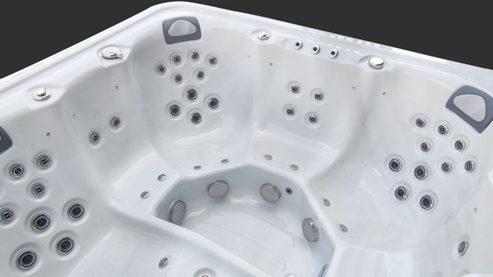 Sensation Euphoria 5.9m Pro Swim Spa interior with hydrotherapy jets and ergonomic seating layout.