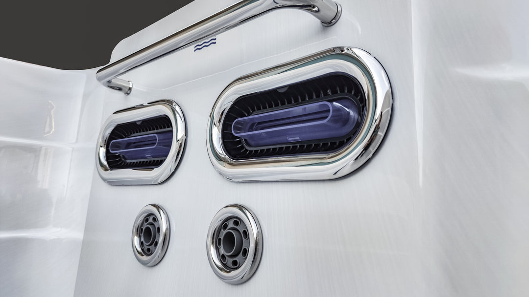 Sensation Euphoria 5.9m Pro Swim Spa jets and controls close-up.