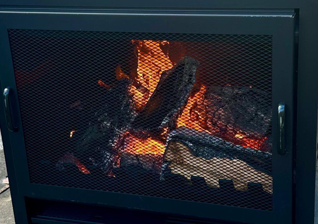 Onflame 900 - Black Freestanding Open Fire + 1.5m Flue