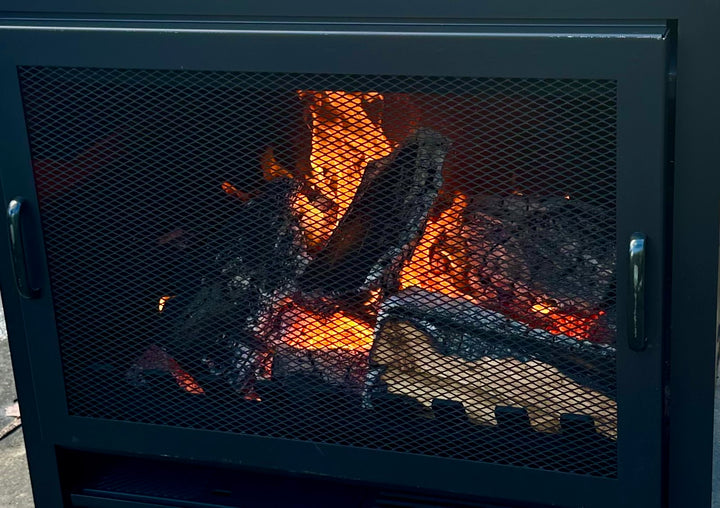 Onflame 900 - Black Freestanding Open Fire + 1.5m Flue