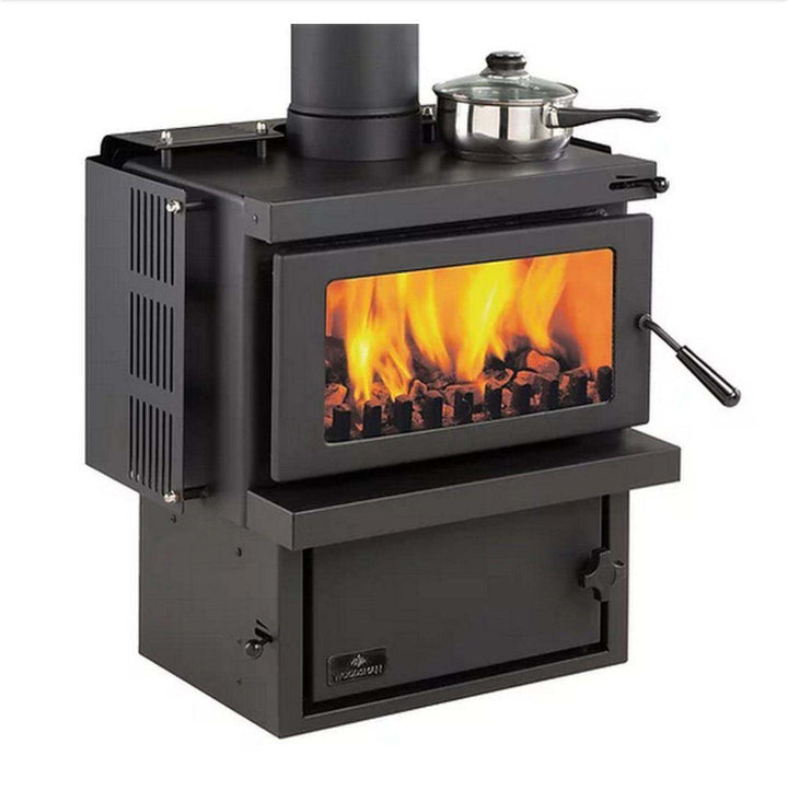 Woodsman RMF Multi-Fuel Fire with Heatsaver Flue System featuring cooktop and radiant heat.