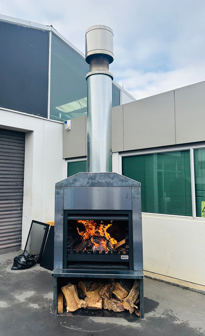 Onflame 1200 Outdoor Wood Fire in Corten Steel Freestanding Cabinet