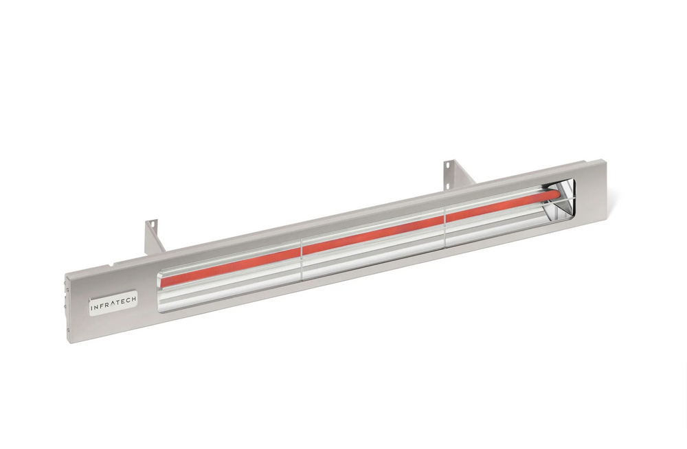 Infratech SL24 2.4kW Heater in brushed stainless for outdoor use, featuring anodized aluminum housing.