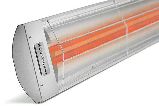 Infratech CD5024 5kW outdoor heater with floating mounts and sleek profile for efficient heat distribution.