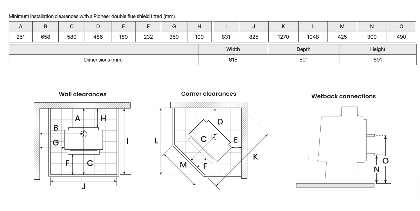 Metro LTD Wee Rad Base and 4.2m Freestanding Flue System