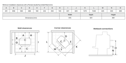 Metro LTD Wee Rad Base and 4.2m Freestanding Flue System