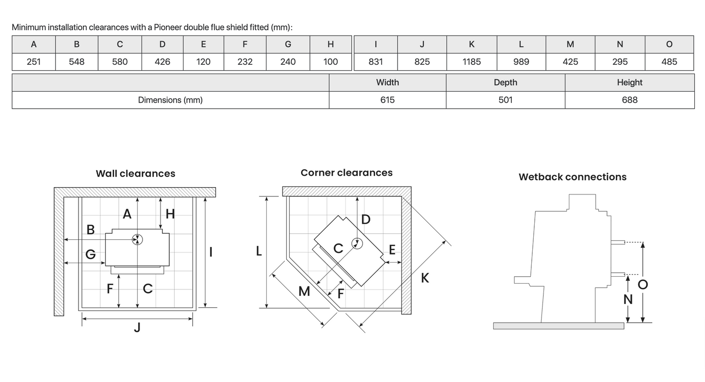 Metro LTD Wee Rad With 4.2m Freestanding Flue System