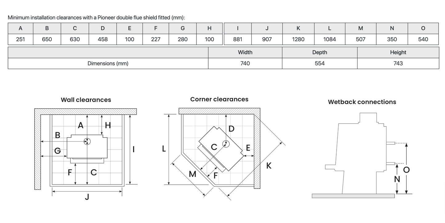 Metro LTD Xtreme Rad Base and 4.2m Freestanding Flue Sys