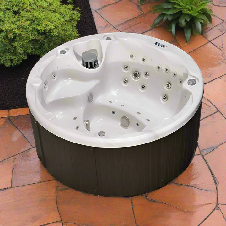 Sensation Lagoon hot tub with ergonomic seating and LED lighting for 7 adults.
