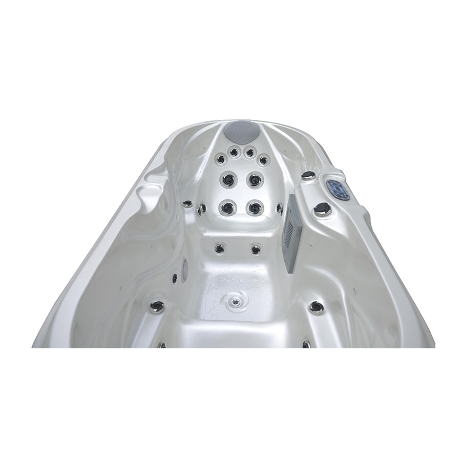 Sensation Moana 2 person spa pool with hydrotherapy jets and compact design.