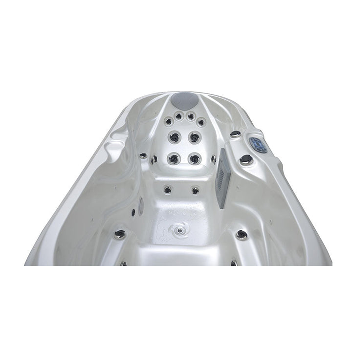 Sensation Moana 2 person spa pool with hydrotherapy jets and compact design.