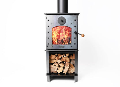 Warmington NAKED Studio Fire including 3.6m Warmington flue system and flue shield