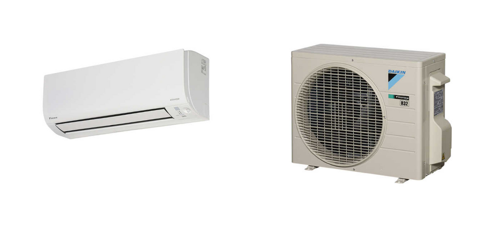 Daikin Cora FTXV71UVMA 8kW Heat Pump/Air Conditioner with sleek white design.