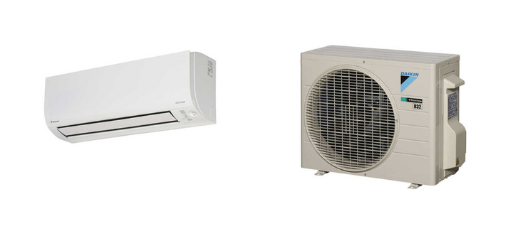 Daikin Cora FTXV71UVMA 8kW Heat Pump/Air Conditioner with sleek white design.