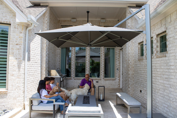 Shadowspec Serenity Cantilever Square Umbrella - Free Standing or Wall Mounted