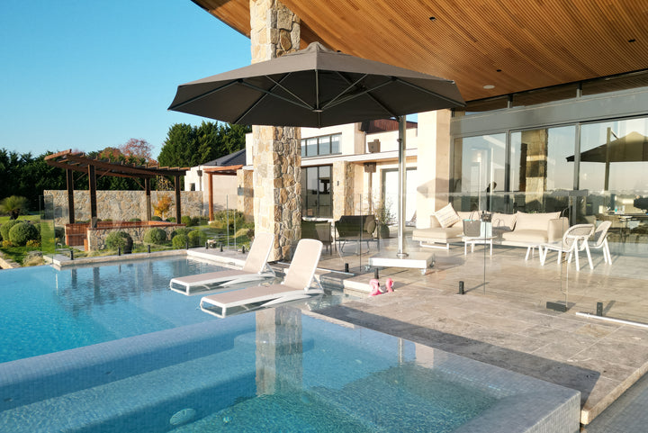 Shadowspec Serenity Cantilever Octagon Umbrella - Surface Plate or In-Ground