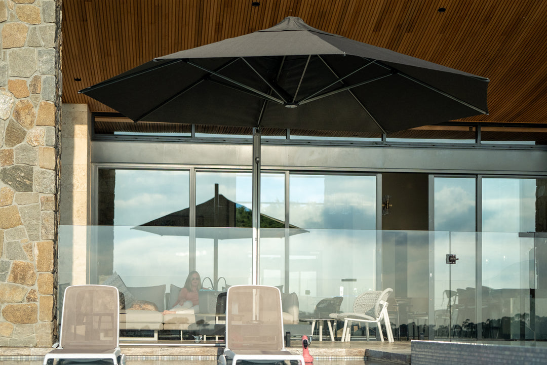 Shadowspec Serenity Cantilever Octagon Umbrella - Surface Plate or In-Ground