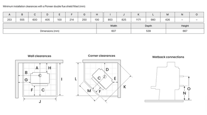 Metro Wee Curve DV and 4.2m Freestanding Flue Sys